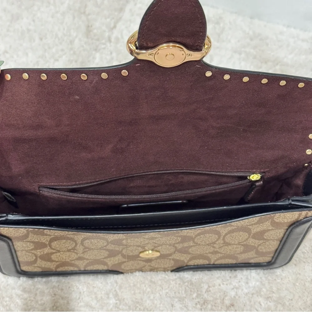 Coach Georgie Shoulder Bag In Colorblock Canvas - Picture 8 of 14